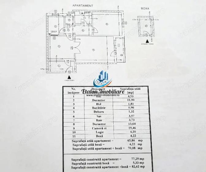 Apartament cu 3 camere semidecomandat în Central