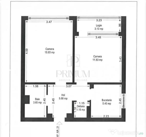 Apartament cu 2 camere decomandat în Olimpia-Stadion