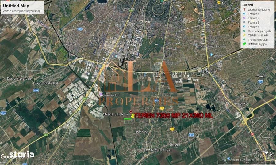 Teren intravilan 14700mp | 42X360 | Toate utilitatile | Zona Domnesti - 1