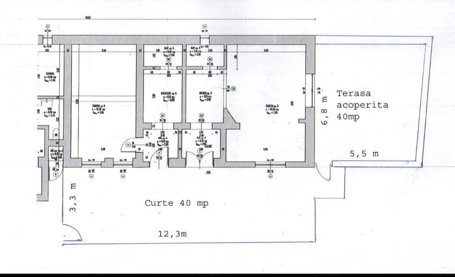 Casă cu 3 camere cu Teren 200 Mp în Central