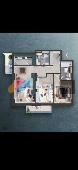 Apartament cu 3 camere semidecomandat în Iris