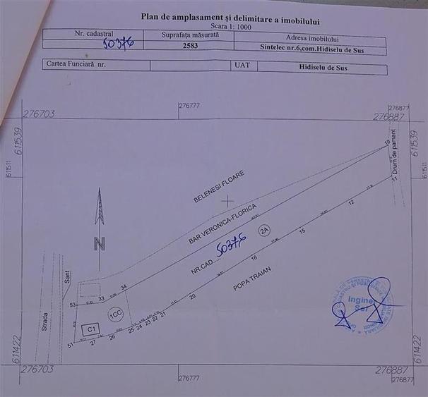 Teren Construcții intravilan de 2583 mp, în Sântelec
