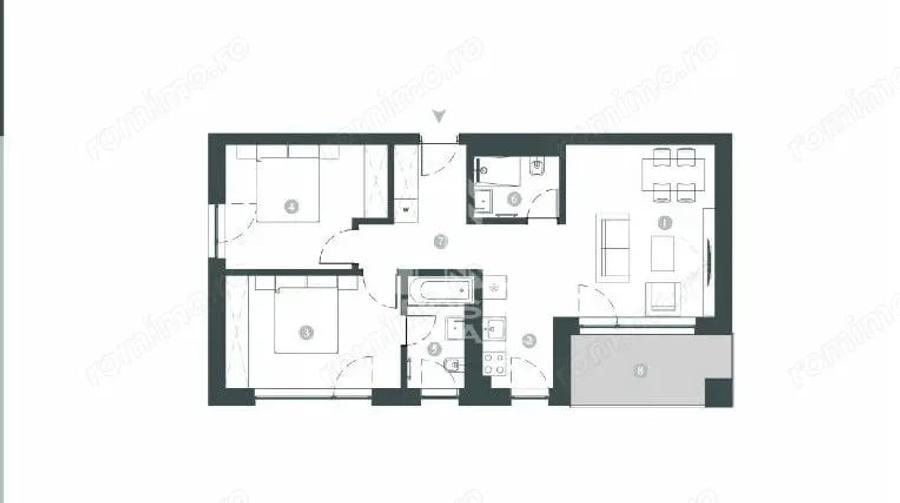 Apartament cu 3 camere decomandat în Elisabetin