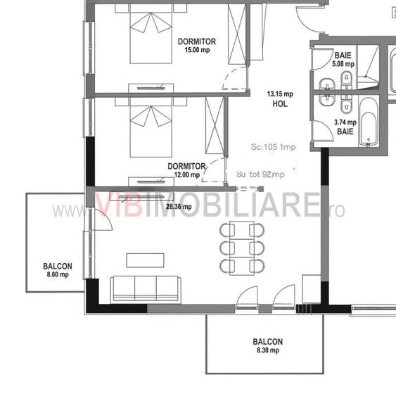 Apartament cu 3 camere, mobilat în Străulești