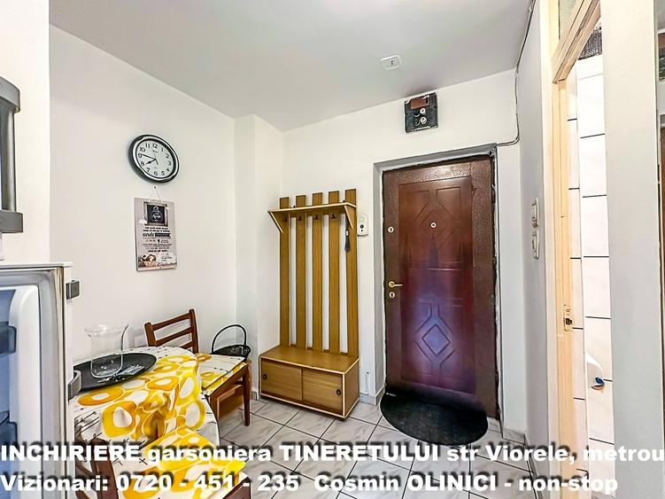 Garsonieră decomandată, mobilată în Tineretului