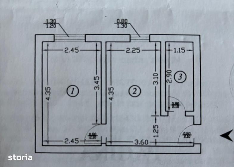 Apartament cu 2 camere în Rahova