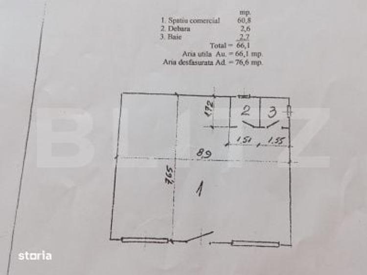 Spațiu comercial, de 60 mp, în Central