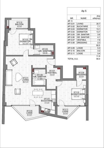 Apartament cu 2 camere semidecomandat în Eminescu