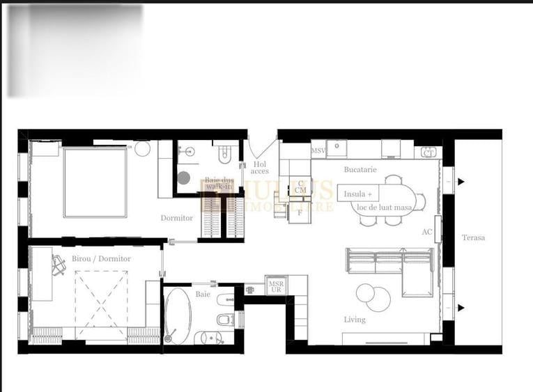 Apartament cu 3 camere decomandat, mobilat în Aradului