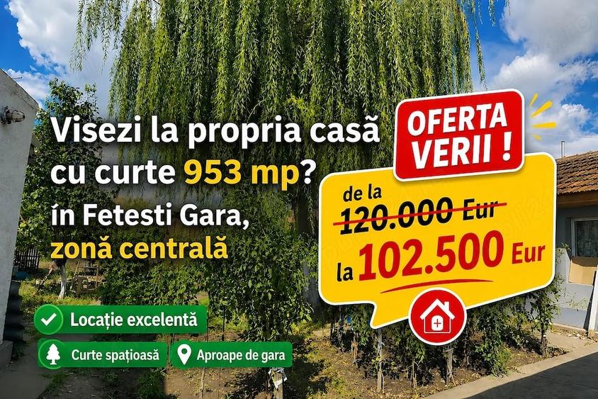 Casă cu Teren 953 Mp în Fetești-Gară