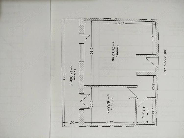 Apartament cu 2 camere semidecomandat în Central
