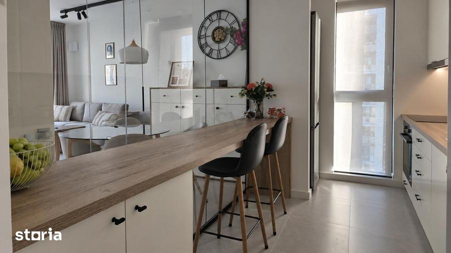 Apartament cu 2 camere semidecomandat, mobilat în Pipera