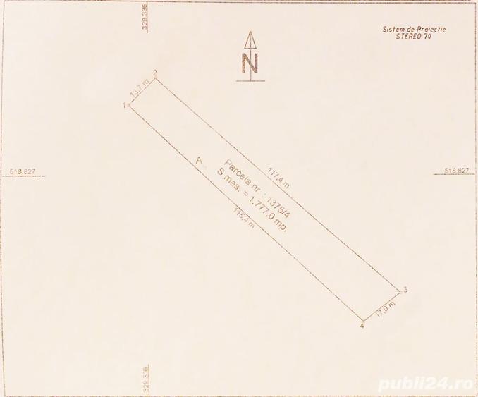 Teren de 1777 mp, în Nord