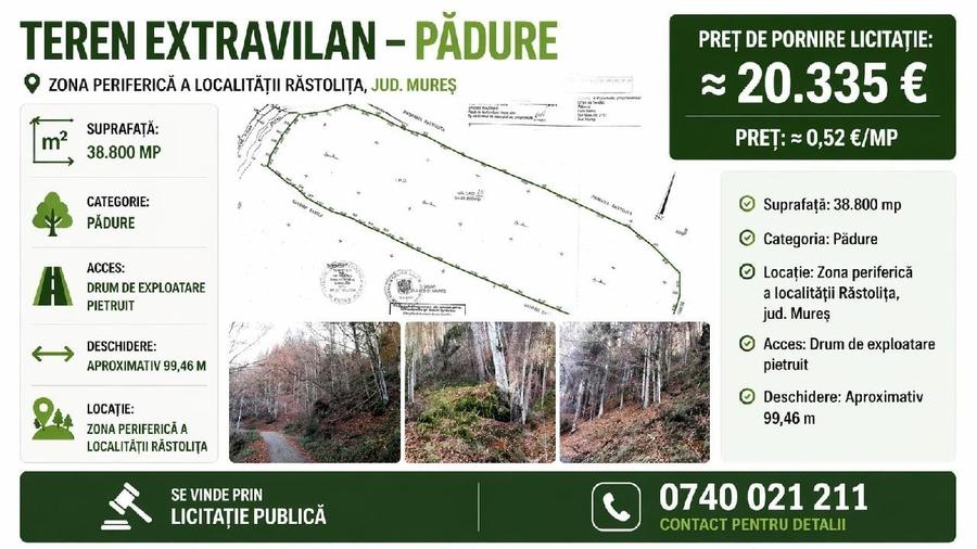 Teren extravilan - 38.800mp, Rastolita - 1