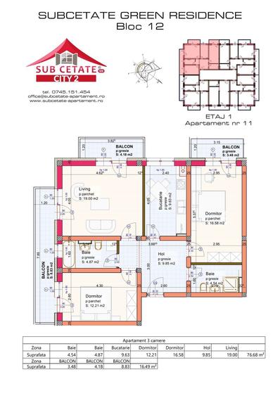 Apartament cu 3 camere în Sânpetru