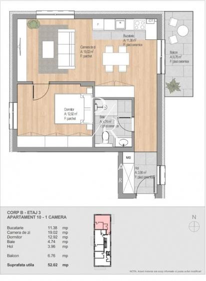 Apartament 2 camere, complex rezidential nou LIFT, finisat, parcare,str.Cetatii! - 6