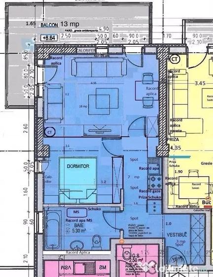 Apartament cu 2 camere decomandat în Aviației