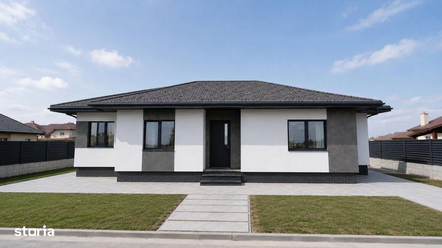 Casa individuala noua | 80 mp utili | Teren 380 mp | 3 camere | 2 bai - 3