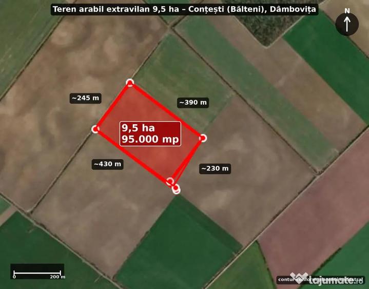 Teren de 95000 mp, în Bălteni