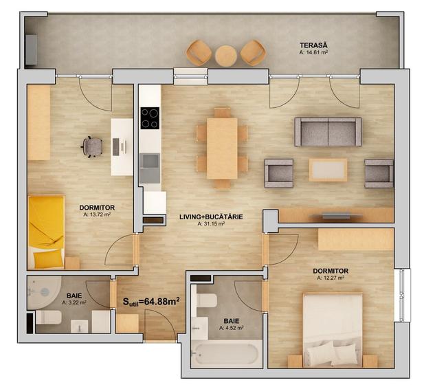 Apartament cu 3 camere decomandat în Șelimbăr — fotografia 1