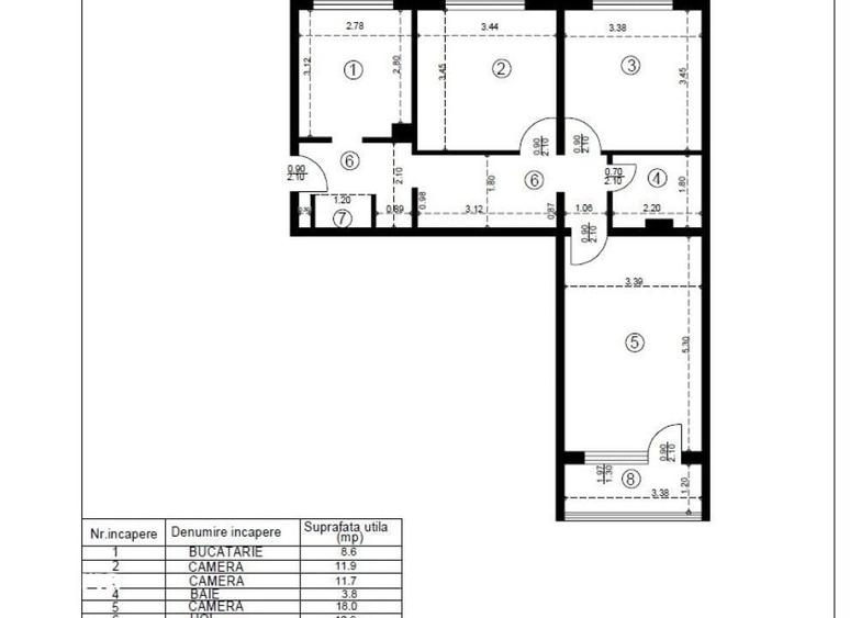 Apartament cu 3 camere în Alexandru cel Bun