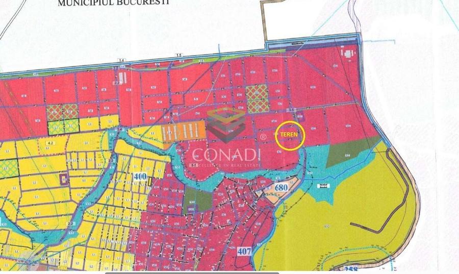 Teren Construcții intravilan de 2643 mp, în Nord