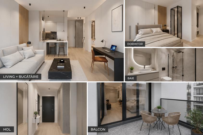 Apartament cu 2 camere semidecomandat, mobilat în Apărătorii Patriei