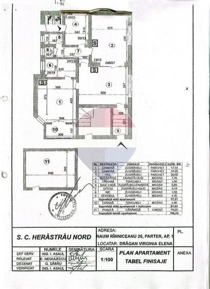 Apartament cu 3 camere semidecomandat în Dorobanți