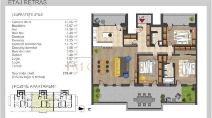 Apartament cu 4 camere în Bună Ziua