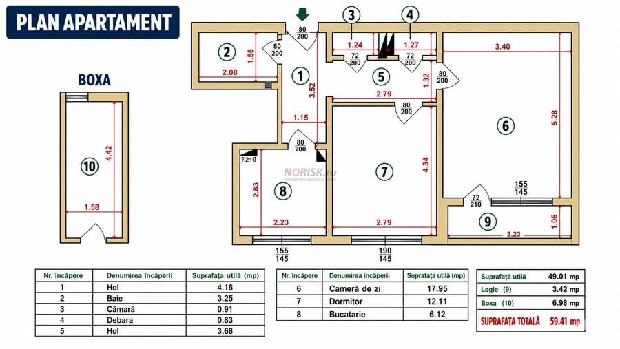 Apartament cu 2 camere decomandat, mobilat în Theodor Pallady