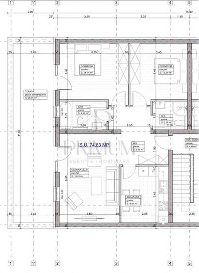 Apartament cu 3 camere decomandat în Central