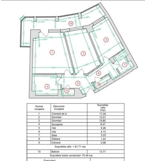 Apartament cu 3 camere decomandat în Bucur Obor