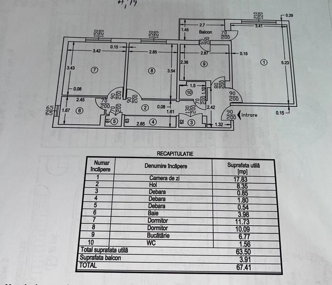Apartament cu 3 camere decomandat în Tudor Vladimirescu
