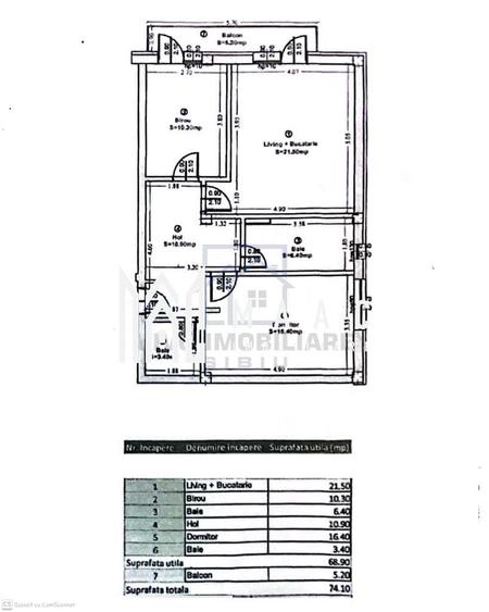 Apartament 3 camere de vanzare | Sibiu, Turni?or | 70 mp - 14