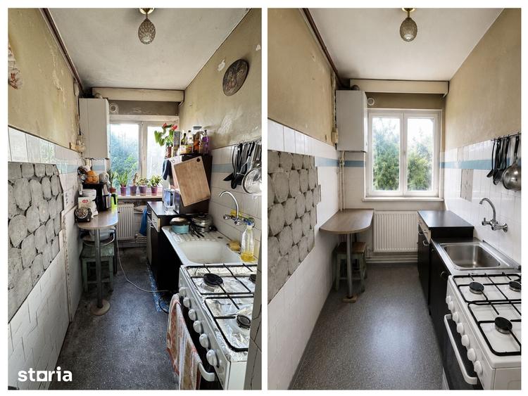 Apartament cu 3 camere semidecomandat în Km 4