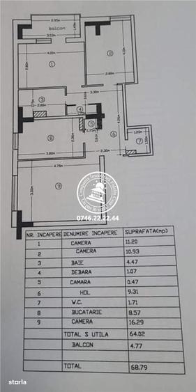 Apartament cu 3 camere decomandat în Gară