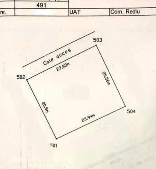 Teren de 491 mp, în Rediu
