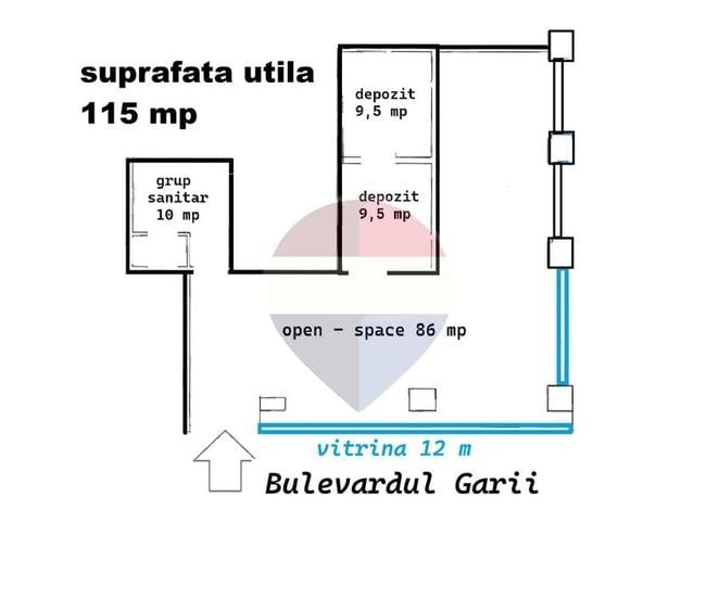 Spațiu comercial, de 115 mp, în Gării