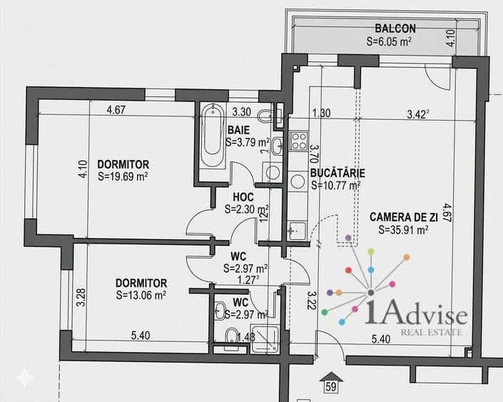 Apartament 3 camere, 95 mp, parcare, boxă, expunere sud | Coresi - 6