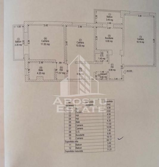 Apartament cu 3 camere decomandat, mobilat în Soarelui