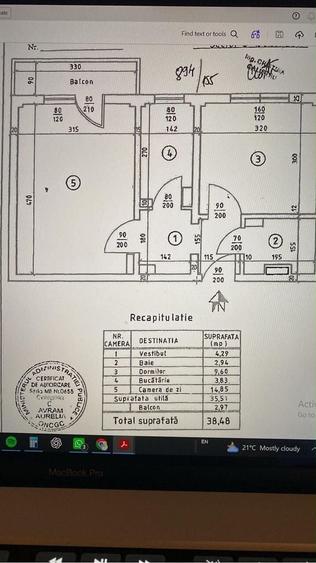 Apartament cu 2 camere în Central