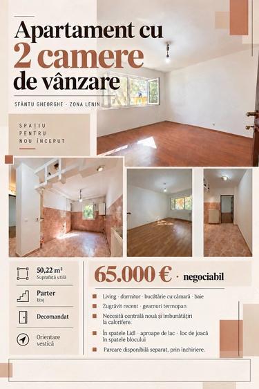 Apartament cu 2 camere decomandat în Lenin