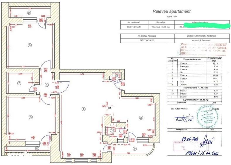 Apartament cu 3 camere în Centrul Civic