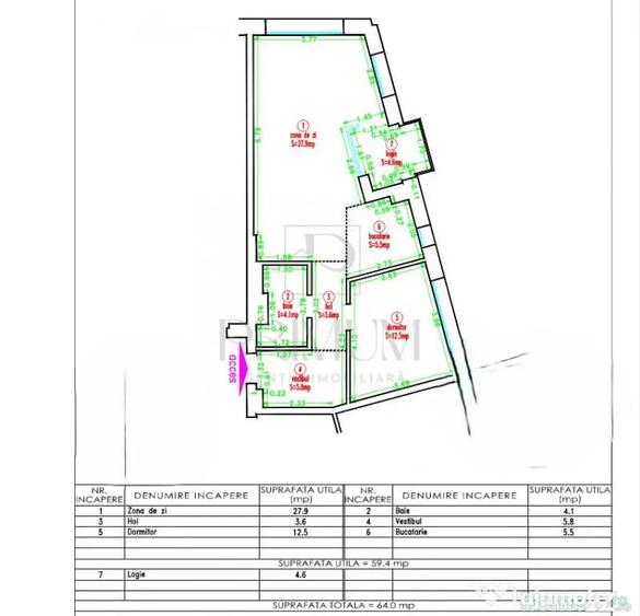 ISHO - 2 Camere - Etaj intermediar cu LIFT - Spatios - Decom - 2