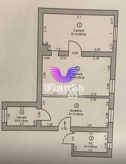 Apartament cu 3 camere decomandat în Ultracentral
