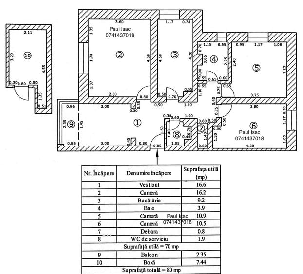 Apartament cu 3 camere, mobilat în Centrul Civic