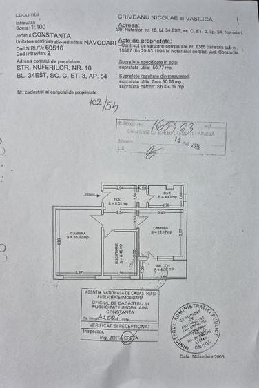 Apartament cu 2 camere decomandat în Central