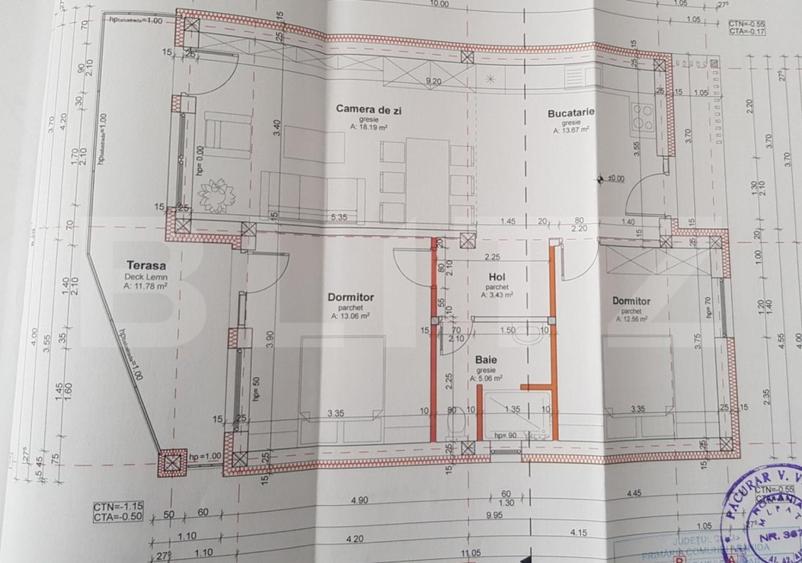 Casă individuală cu 3 camere cu Canalizare în Câmpenești