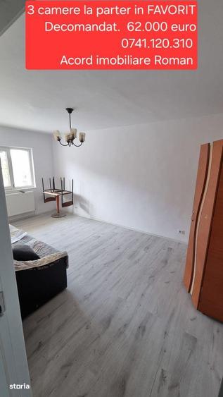 Apartament cu 3 camere decomandat în Central