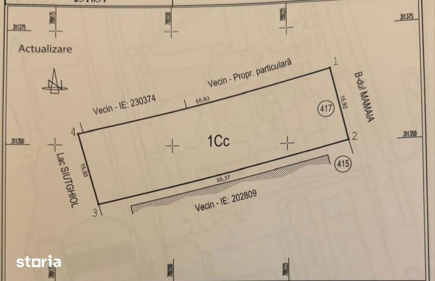 Teren 855 mp Mamaia zona Iaki, deschidere 16 m la B-dul Mamaia ?i la - 2